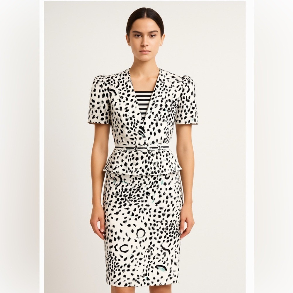 Chic 80's Cali Girl SZ 8 B +‎ W Polka Dot Dress